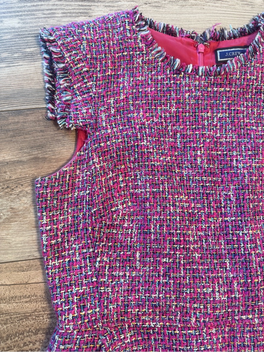 J. Crew Pink Tweed Cap-Sleeve Resume Dress - Picture 2 of 4